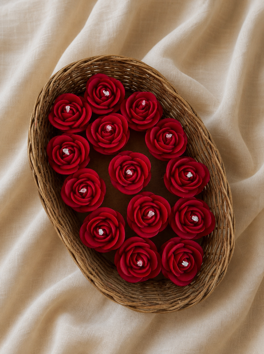 Rose-Shaped Candles (Red)