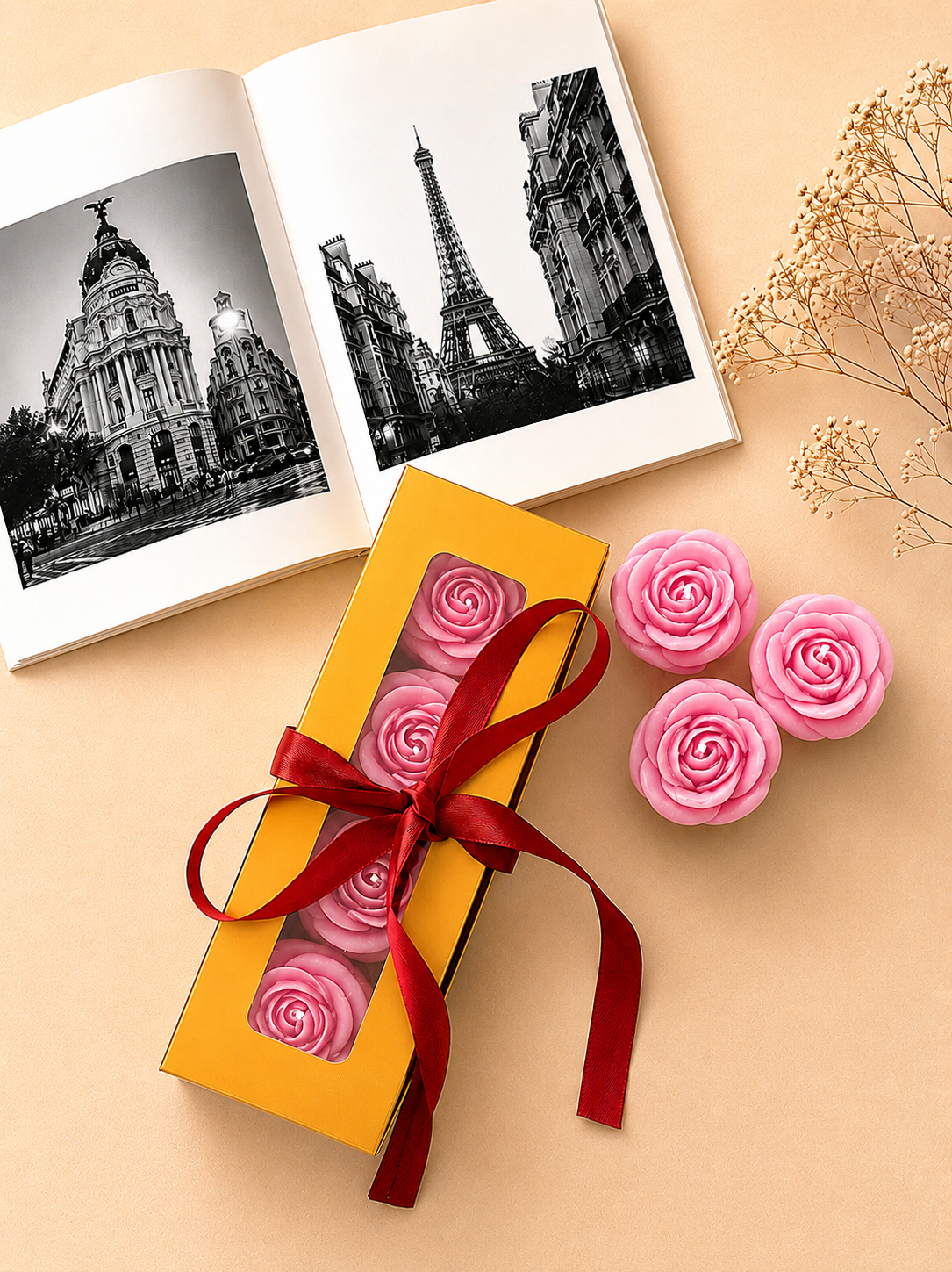 Velas en Forma de Rosa (Rosas)