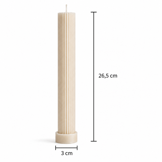 Velas Decorativas Largas Acanaladas (Blancas)