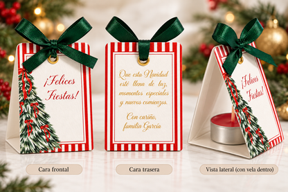 Detalles Navideños Personalizados con Vela (opción 1)