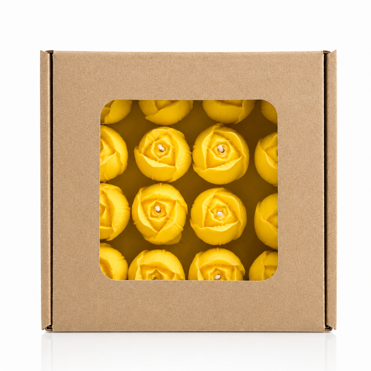 Velas Decorativas en Forma de Rosa (Amarillas)