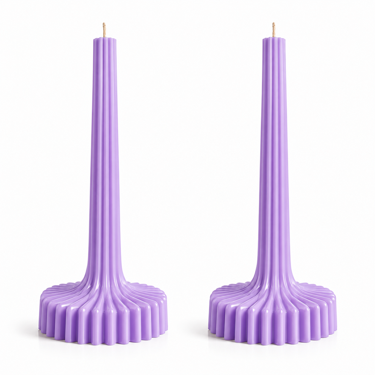 Green ribbed decorative candle