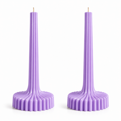 Green ribbed decorative candle