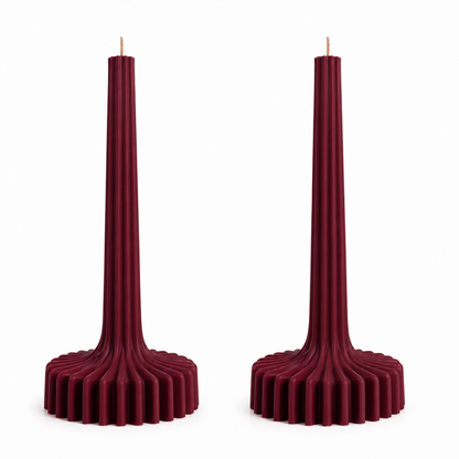 Green ribbed decorative candle