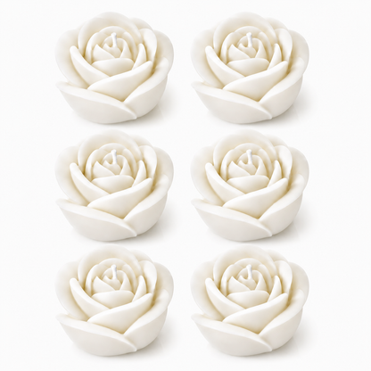 Velas en Forma de Rosa (Blancas)