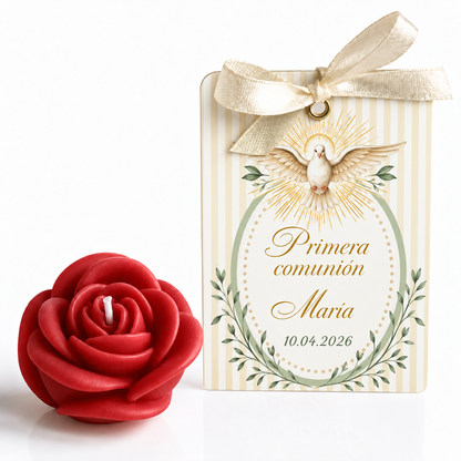 Custom Rose-Shaped Candles for Christenings (Option 2)