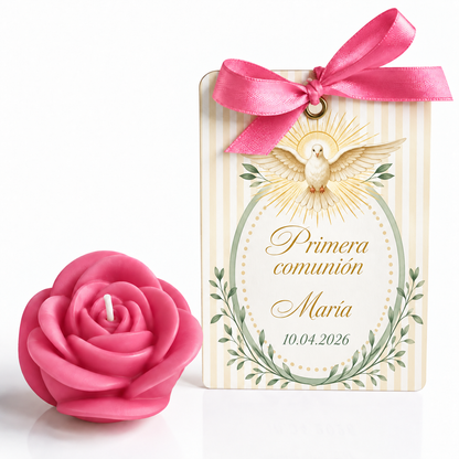 Custom Rose-Shaped Candles for Christenings (Option 2)
