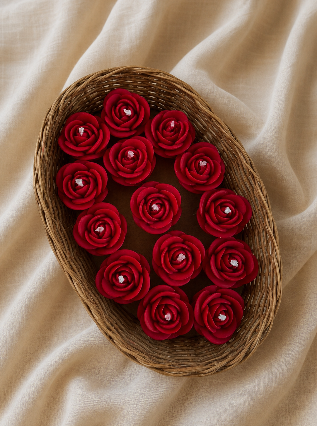 Velas en Forma de Rosa (Rojas)