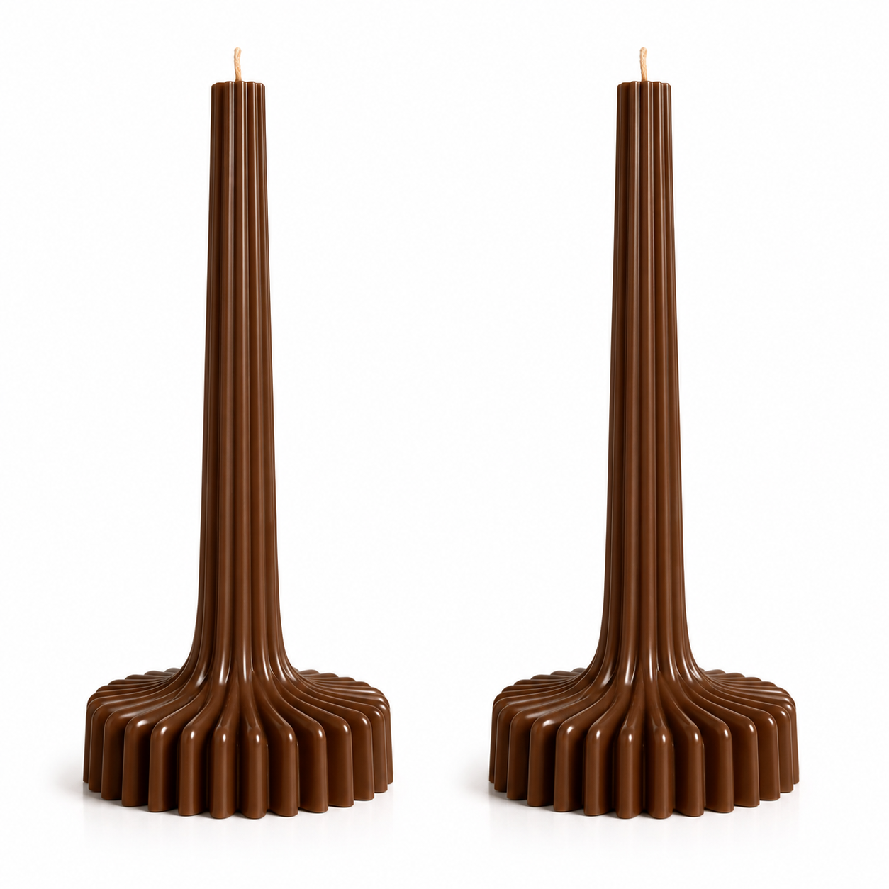 Black ribbed decorative candle