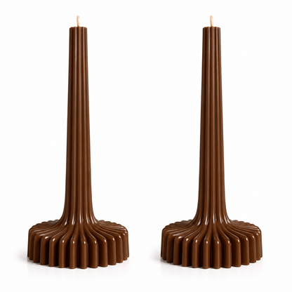 Black ribbed decorative candle