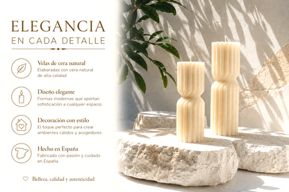 Velas Decorativas de Cilíndricas Acanaladas