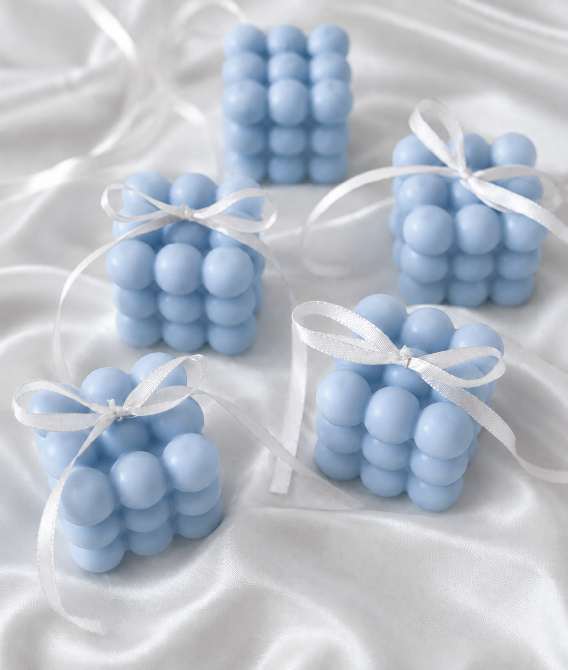 Velas en Forma de Cubo de Burbujas