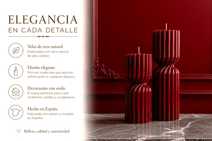 Velas Decorativas de Cilíndricas Acanaladas