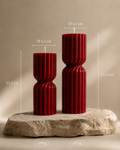 Velas Decorativas de Cilíndricas Acanaladas