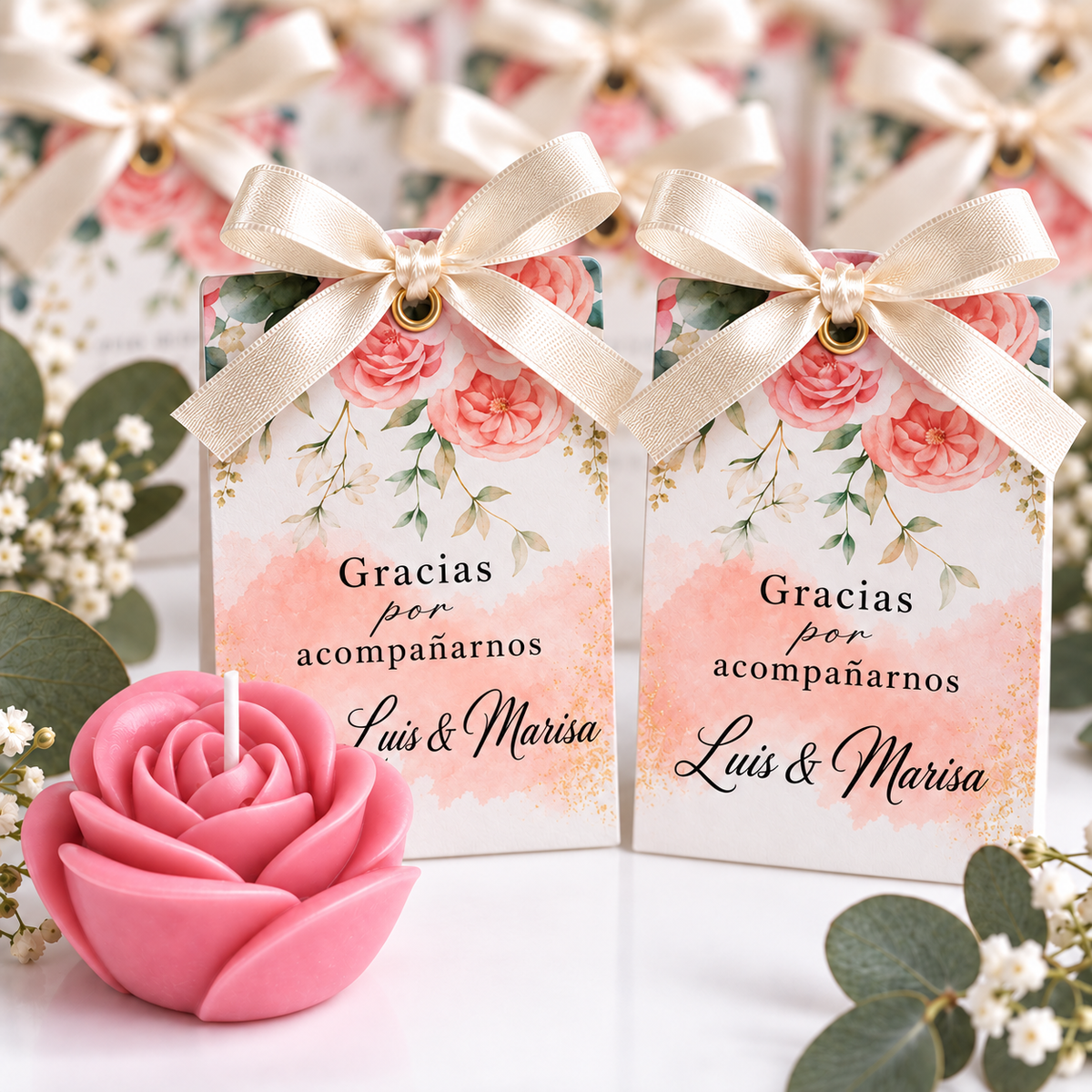 Velas Personalizadas en Forma de Rosa para Aniversarios, Cumpleaños (Opción 6)