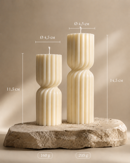 Velas Decorativas de Cilíndricas Acanaladas