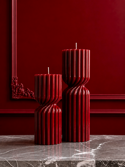 Velas Decorativas de Cilíndricas Acanaladas