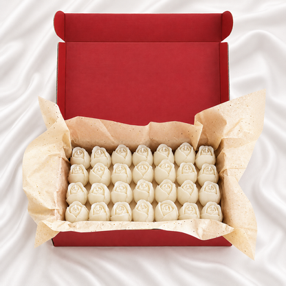 Velas Decorativas en Forma de Rosa (Blancas)