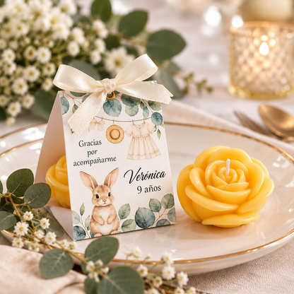 Bougies personnalisées en forme de rose pour anniversaires, baptêmes (Option 5)
