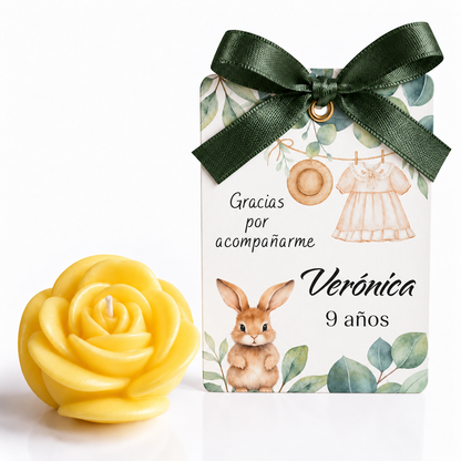 Bougies personnalisées en forme de rose pour anniversaires, baptêmes (Option 5)