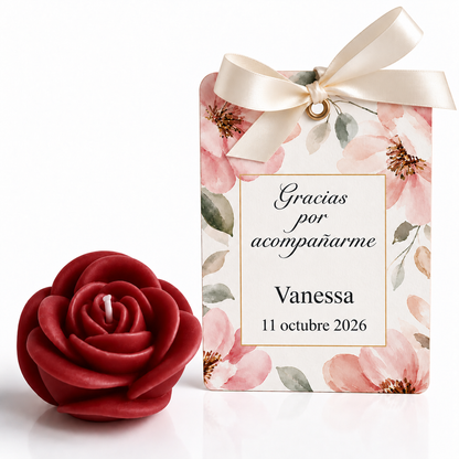 Velas Personalizadas em Forma de Rosa para Aniversários, Aniversários de Casamento (Opção 6)