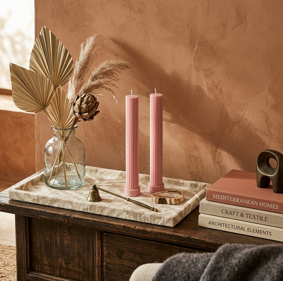 Velas Decorativas Largas Acanaladas