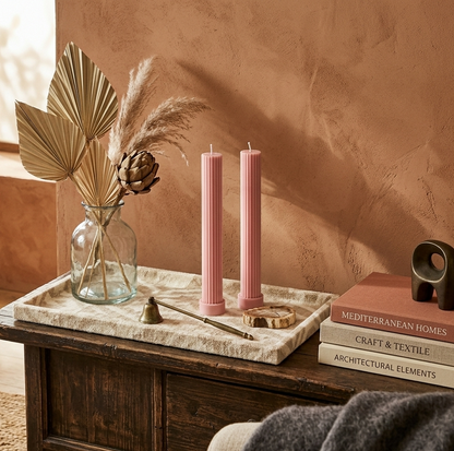 Velas Decorativas Largas Acanaladas