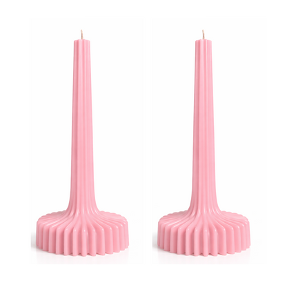Red ribbed decorative candle