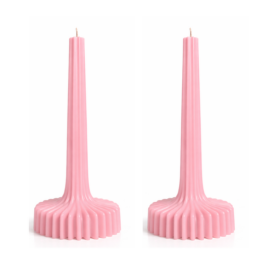 Green ribbed decorative candle