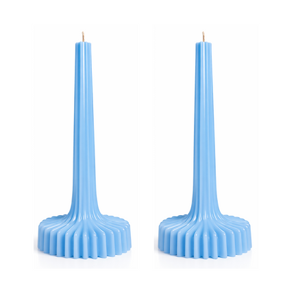 Red ribbed decorative candle