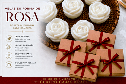 Velas en Forma de Rosa (Blancas)