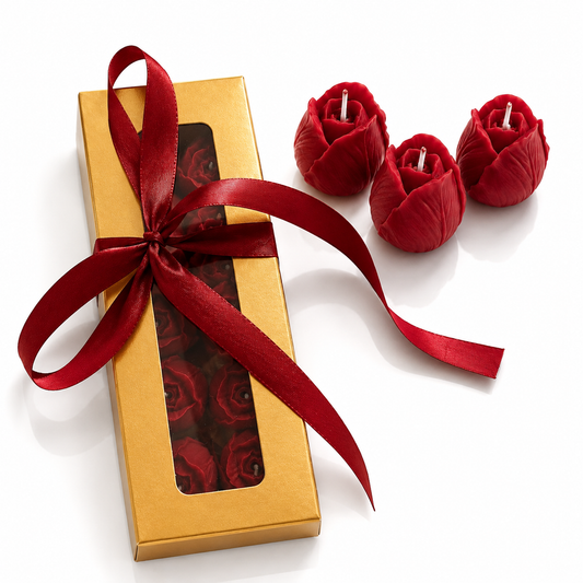 Velas Decorativas en Forma de Rosa (Rojas)