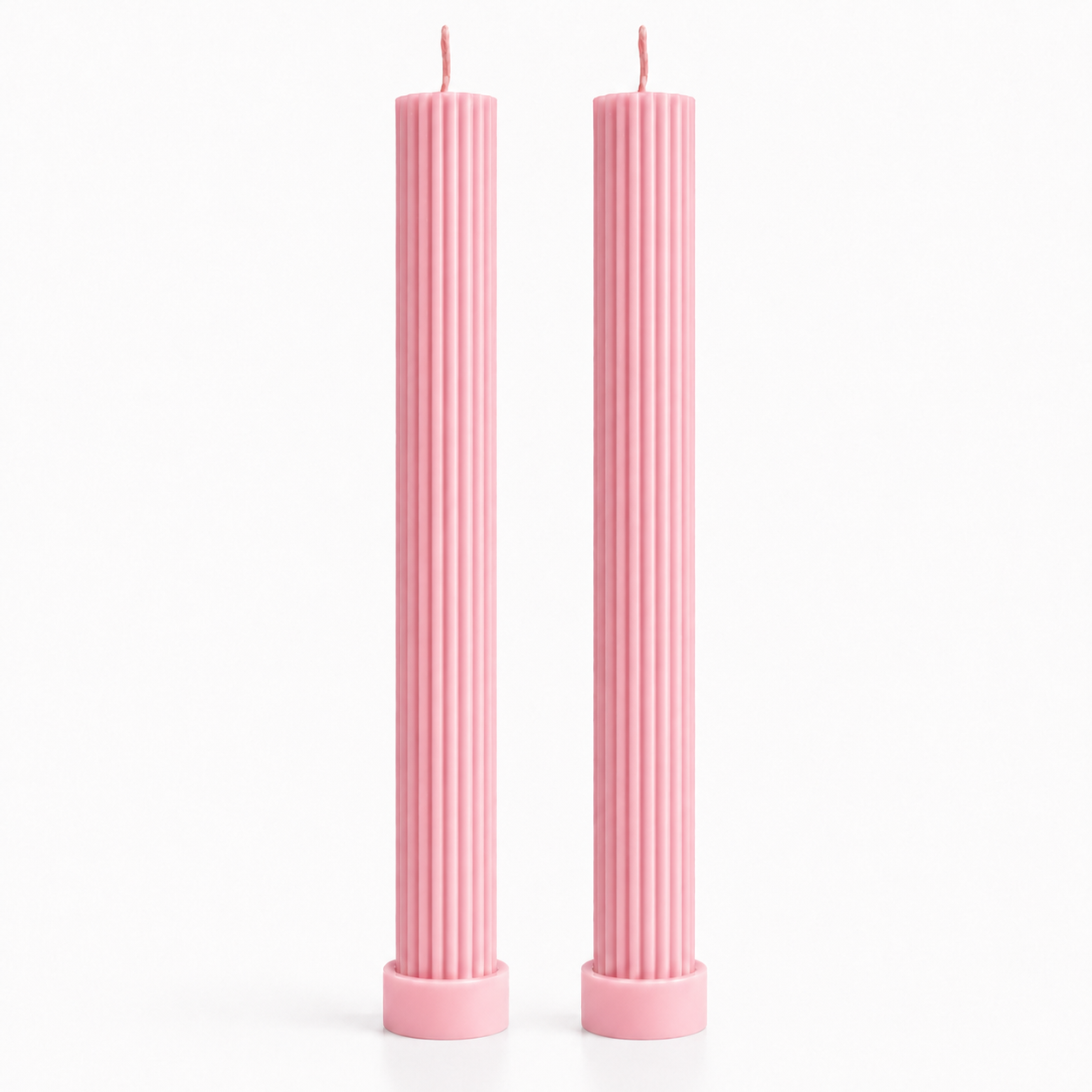 Velas Decorativas Largas Acanaladas (Rosas)