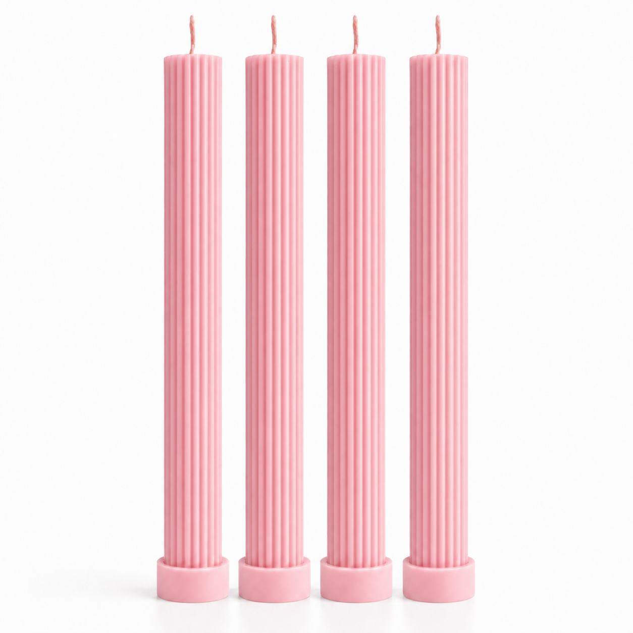 Velas Decorativas Largas Acanaladas (Rosas)